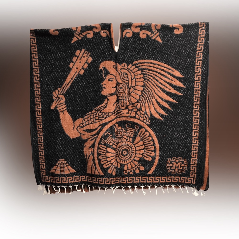 Warm Aztec poncho gaban One Size